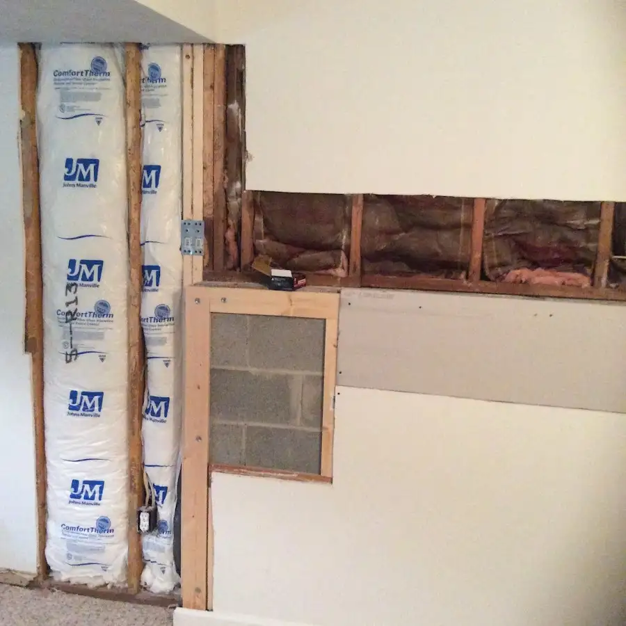 Wall insulation replacement during Basement Flood Cleanup in Albuquerque